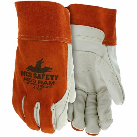 MCR SAFETY Gloves, Red Ram Dbl Palm LHO 24 each / dz, 24PK 4921LH